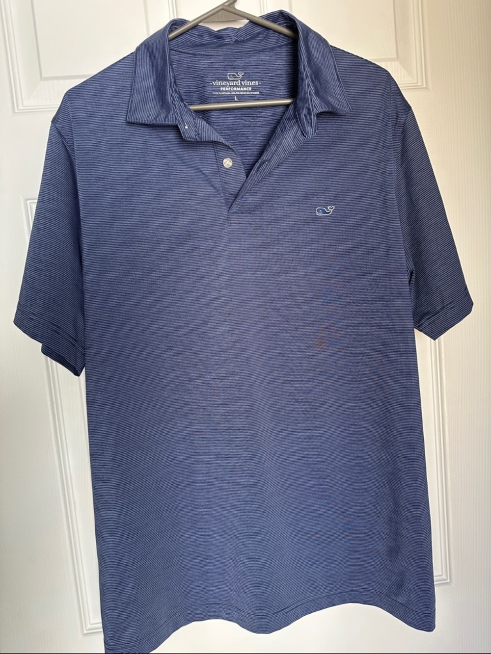 Vineyard Vines Men's Blue Micro-Stripe Performance Polo
